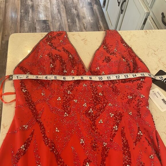 Joli Prom red sequined vneck plunge formal long dress SZ 12 NWT - Picture 7 of 8